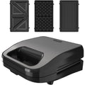Appareil a sandwich et presse a panini en verre trempe 1500 w 3 l blanc