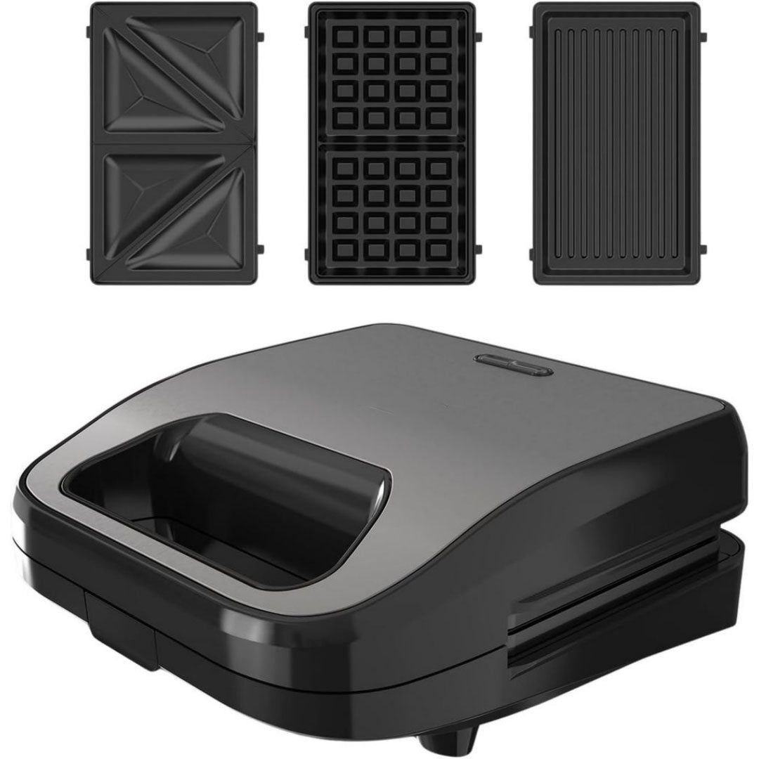 Appareil a sandwich et presse a panini en verre trempe 1500 w 3 l blanc