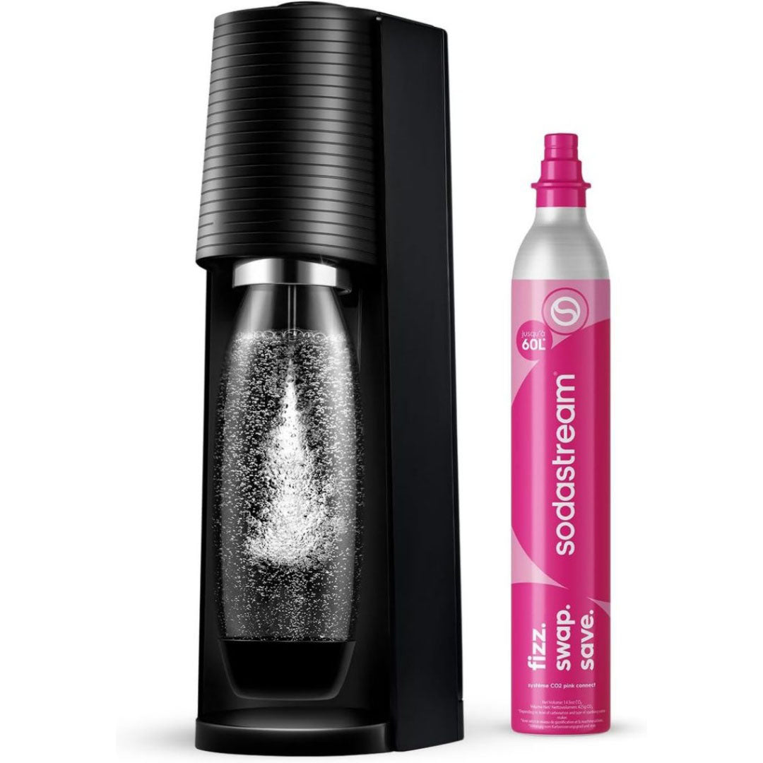 Machine a eau petillante et soda 0.8 l en plastique alimentaire 1500 w noir