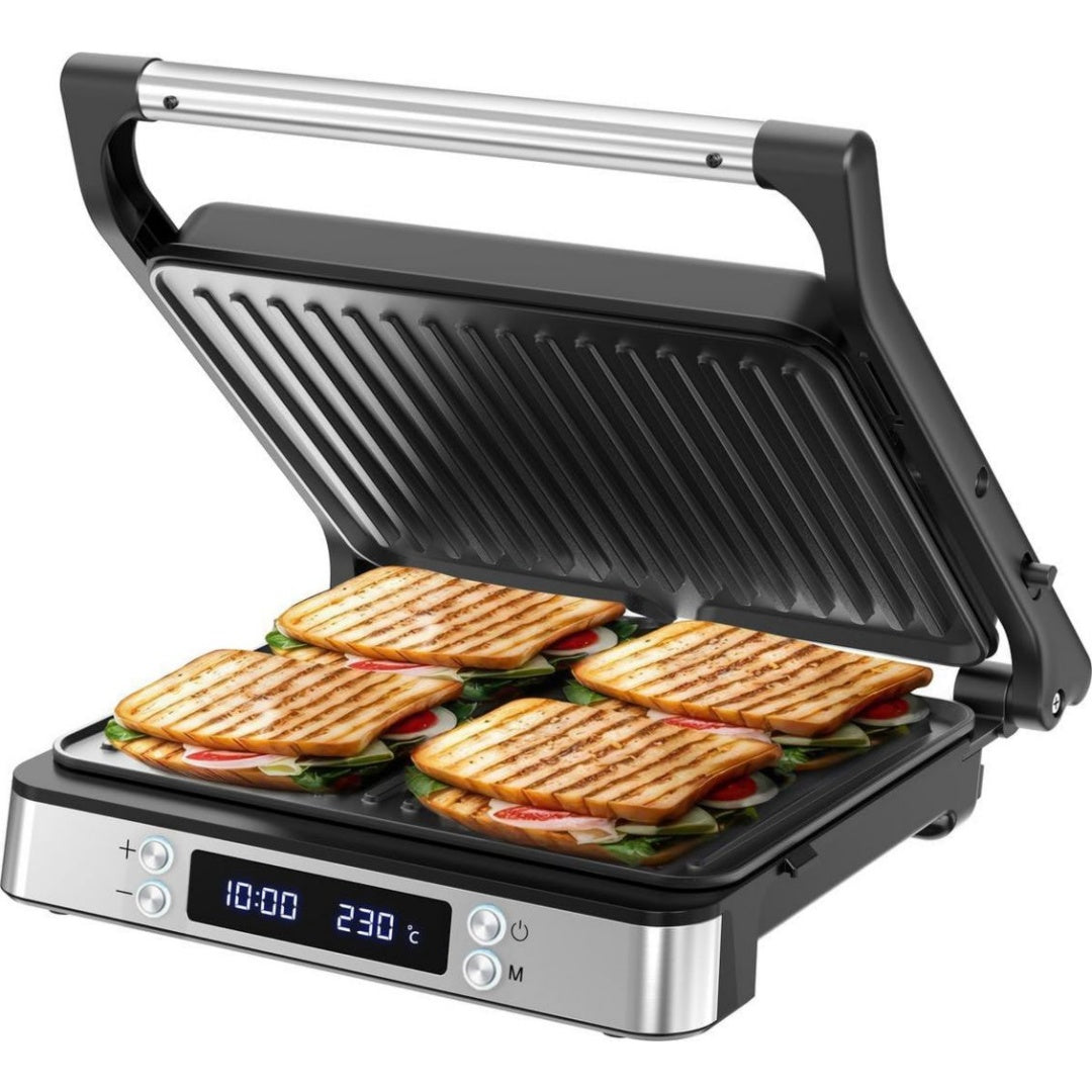 Appareil a sandwich et presse a panini 0.8 l en plastique alimentaire pour bureau