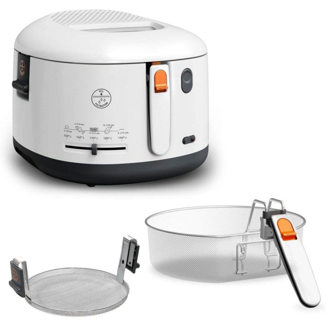 Friteuse en verre trempe pour bureau blanc